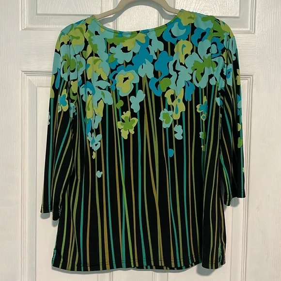 Bob Mackie wearable art blouse 3/4 sleeve - Picture 4 of 4
